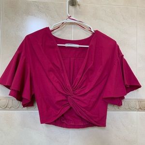 Zara pink cropped top
